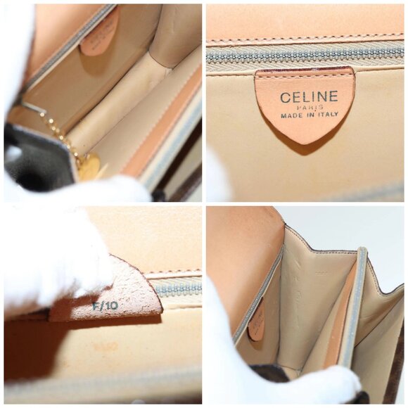 CELINE Macadam Canvas Shoulder Bag PVC Leather Brown Auth - Picture 15 of 16